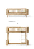 Umbauset für 'Wood Mini+' Juniorbett zum halbhohen Hochbett Eiche