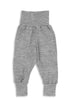 Wolle/Seide Baby-Hose mit Nabelbund Hellgrau melange