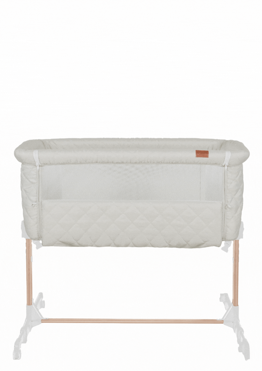 Quax Beistellbett 'Side by Side' Natural Quilted Clay