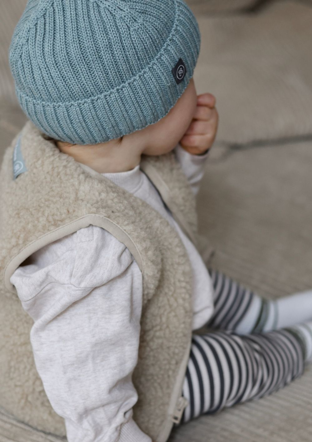 emma & noah Merino Teddy Weste Essential Beige