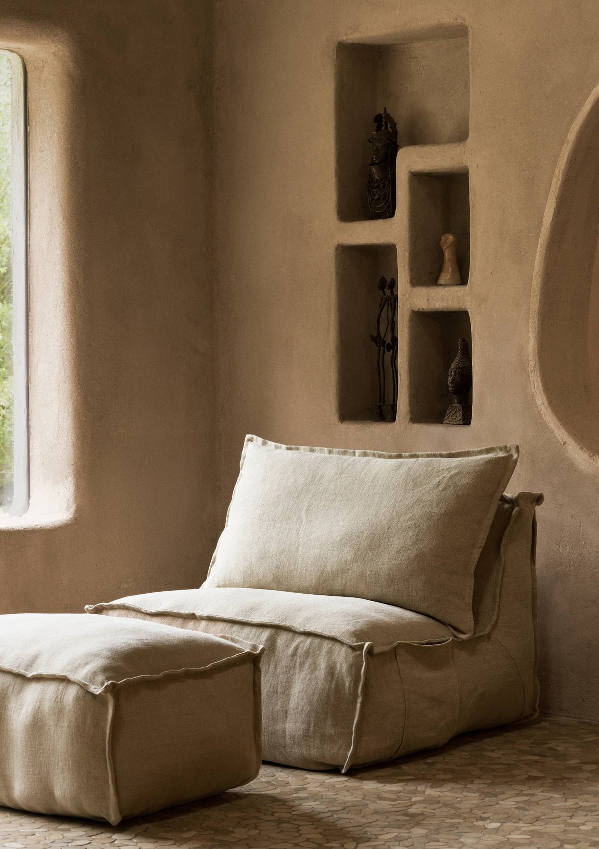 Quax Lounge-Sessel 'Linen Lounger' Beige ohne Armlehne