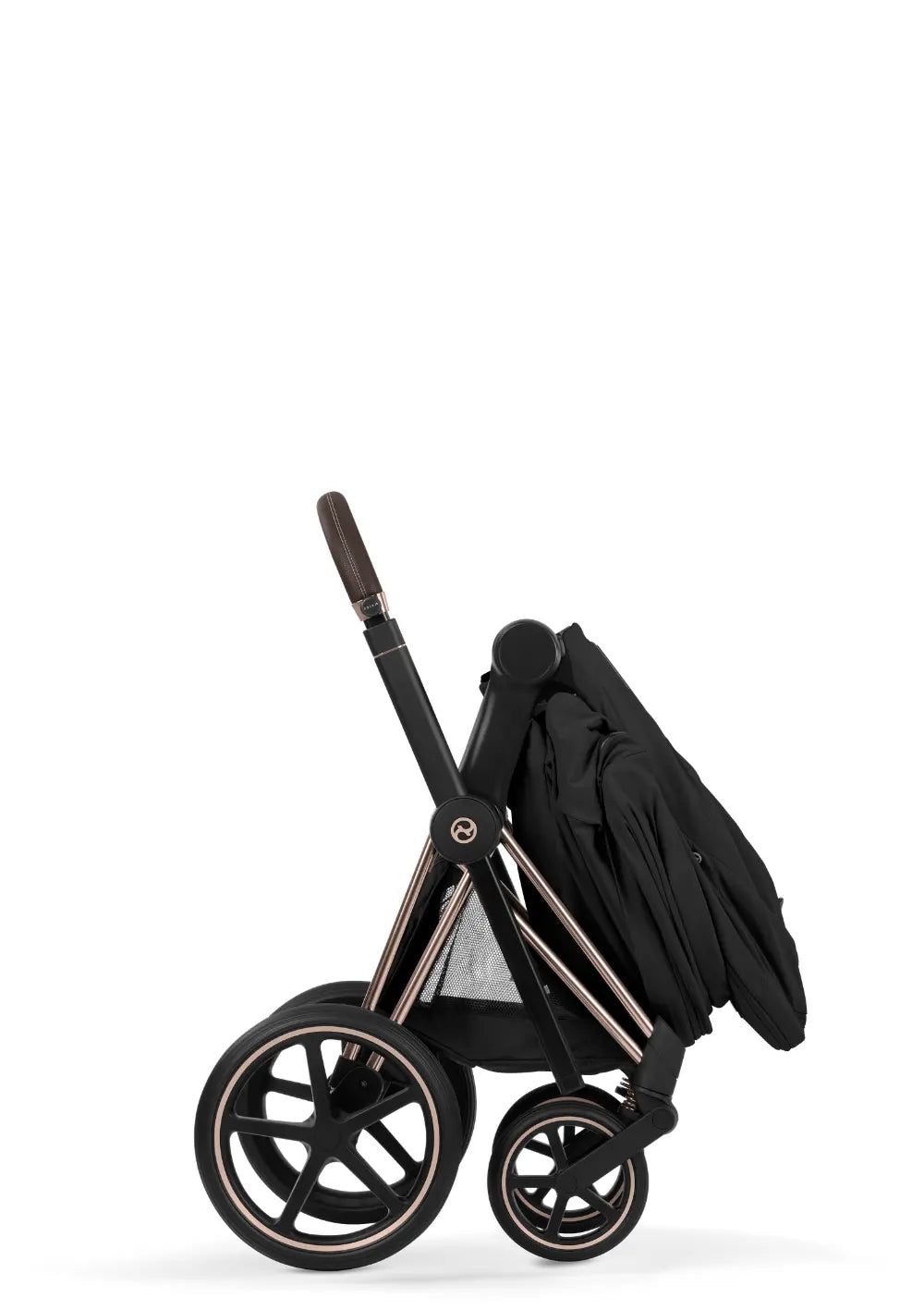 Cybex Kinderwagen-Set 'Priam Comfort' Sepia Black (Roségold Frame)