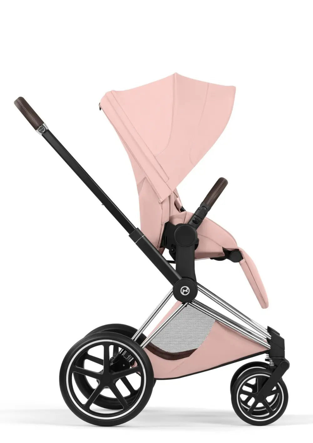 Cybex Kinderwagen-Set 'Priam Style' Peach Pink (Frame Chrome Brown)