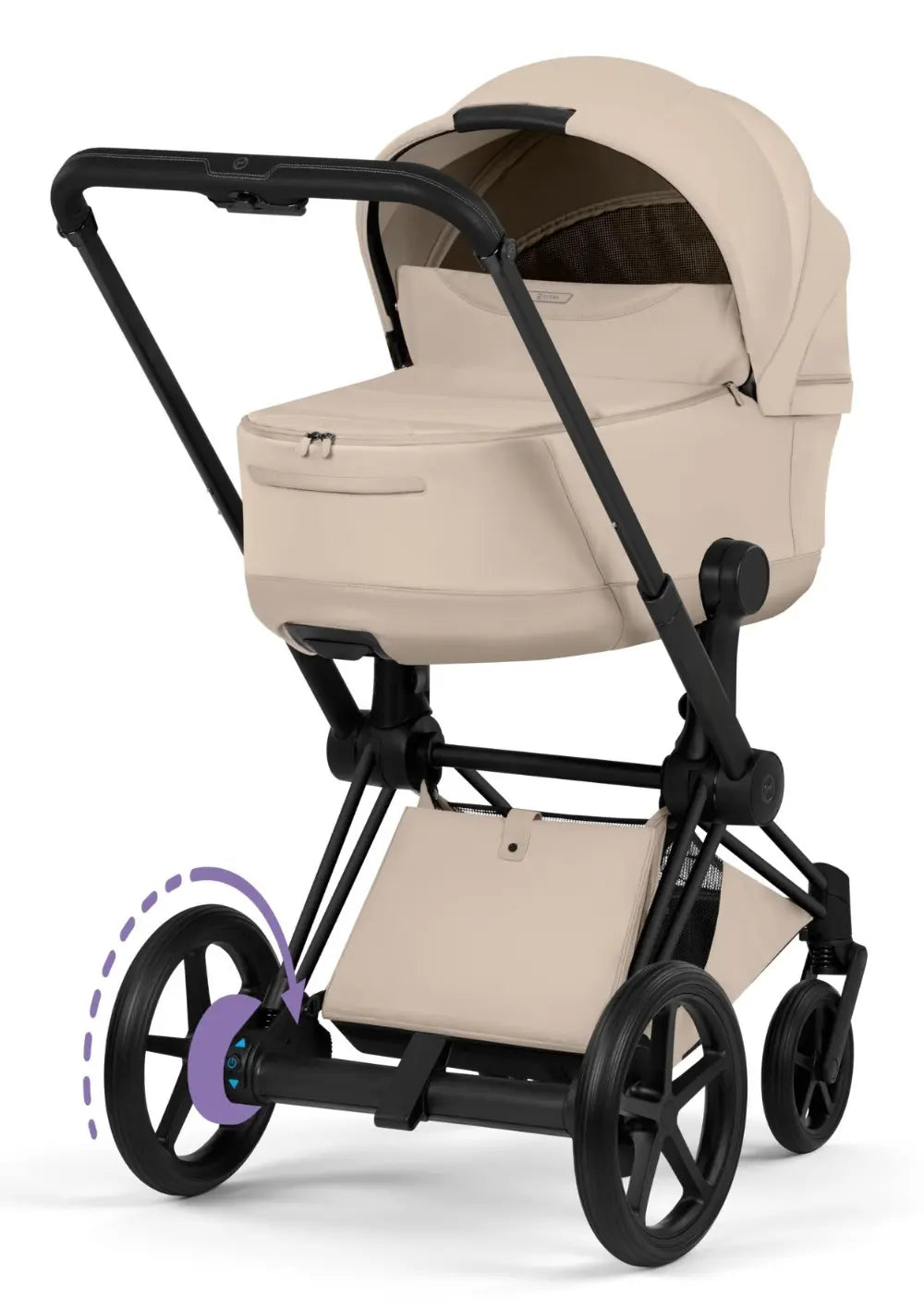 Cybex Kinderwagen-Set 'e-Priam Style' Cozy Beige (Frame Matt Black)