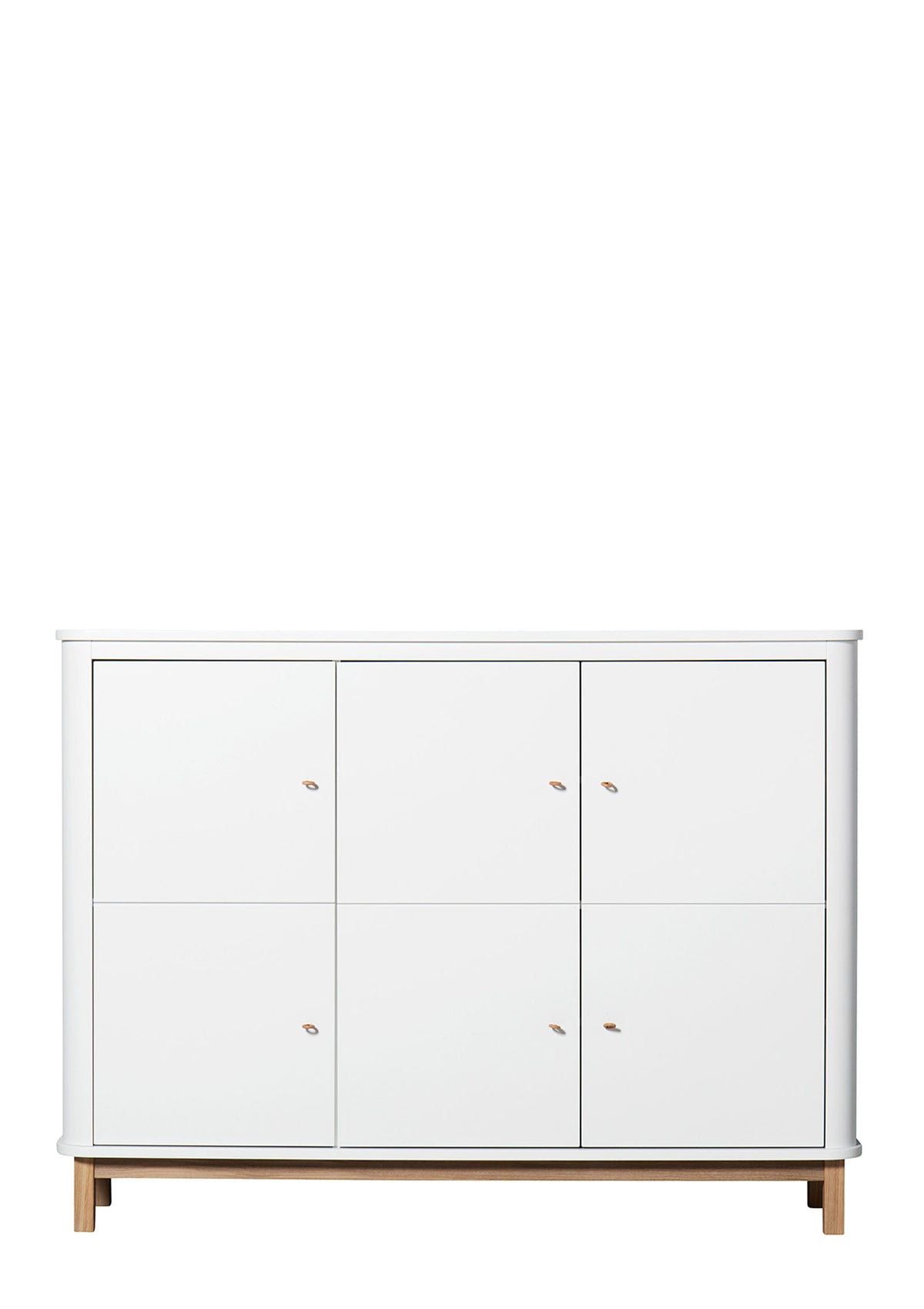'Wood' Multi-Schrank 3-türig weiss / Eiche