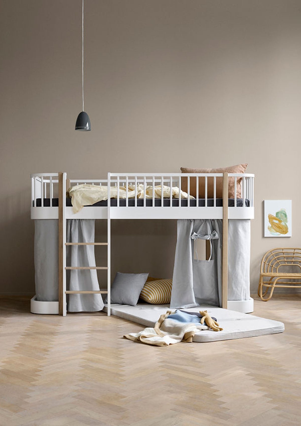 'Wood' Original halbhohes Hochbett weiß