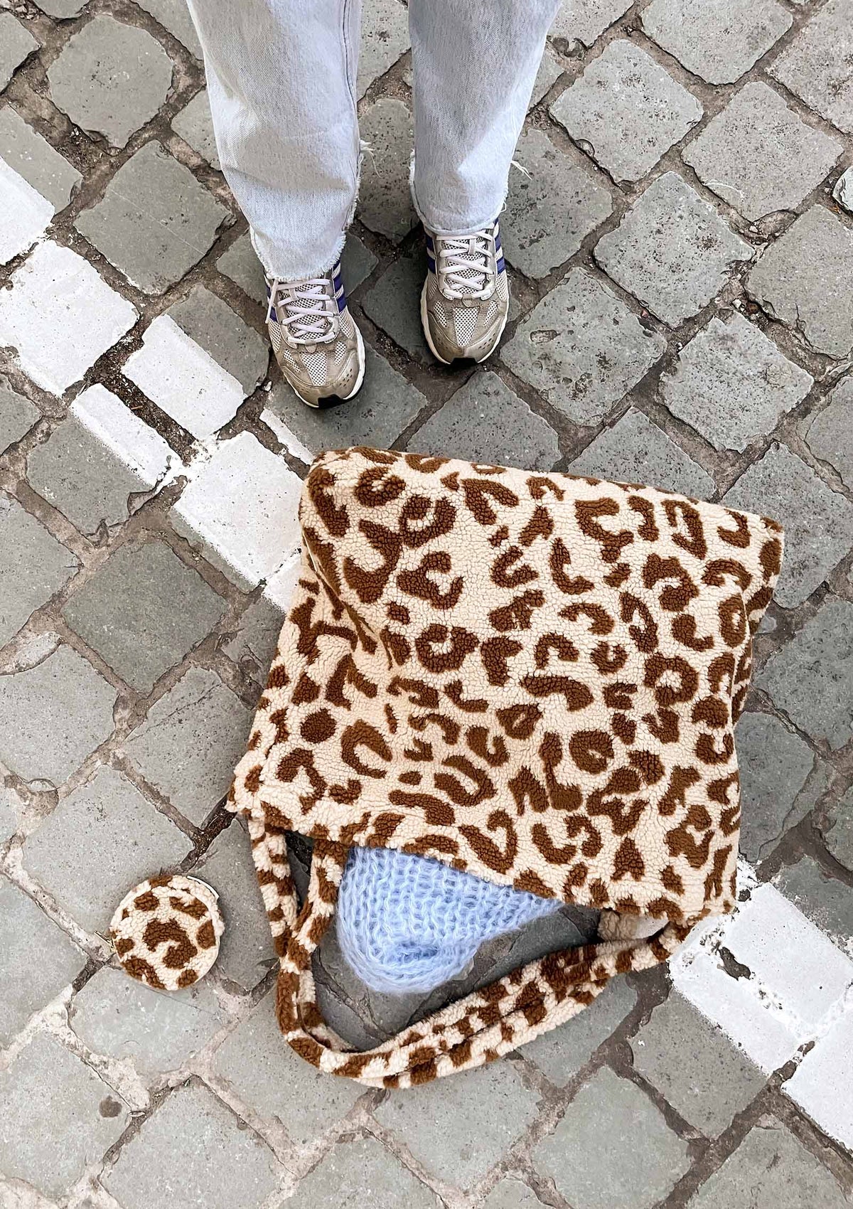 Studio Noos Tasche 'Teddy Mom-Bag' Leopard Ecru
