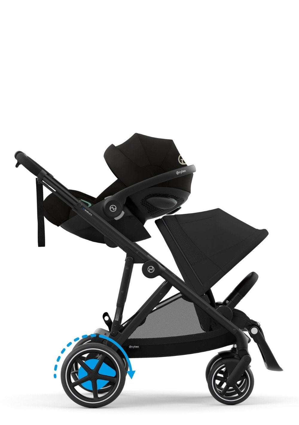 Kinderwagen 'e-Gazelle S' Moon Black  / Black Frame