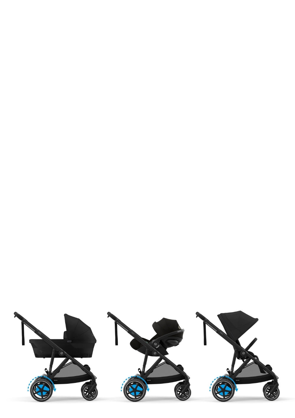 Kinderwagen 'e-Gazelle S' Moon Black  / Black Frame