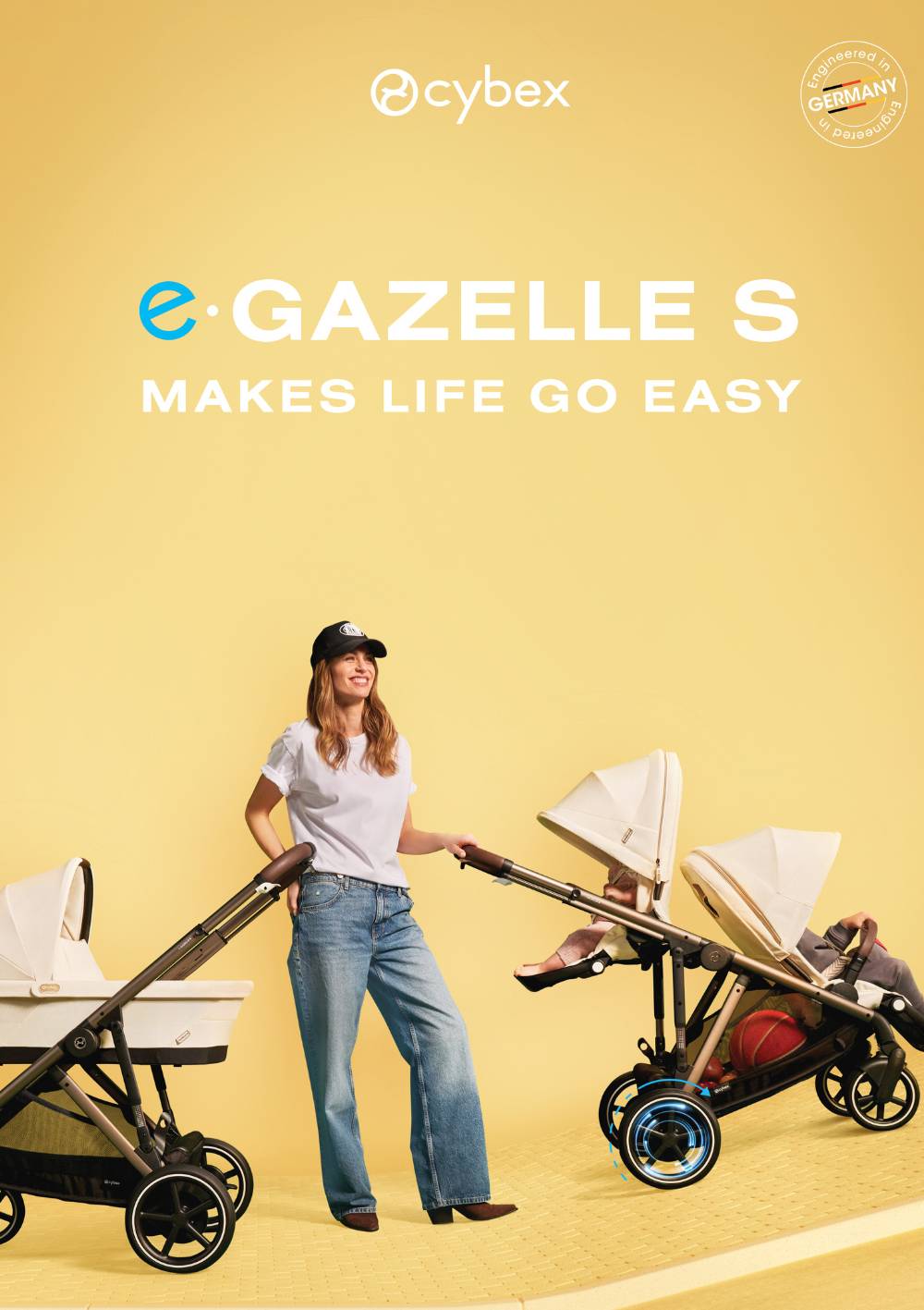 Kinderwagen 'e-Gazelle S' Seashell Beige / Taupe Frame
