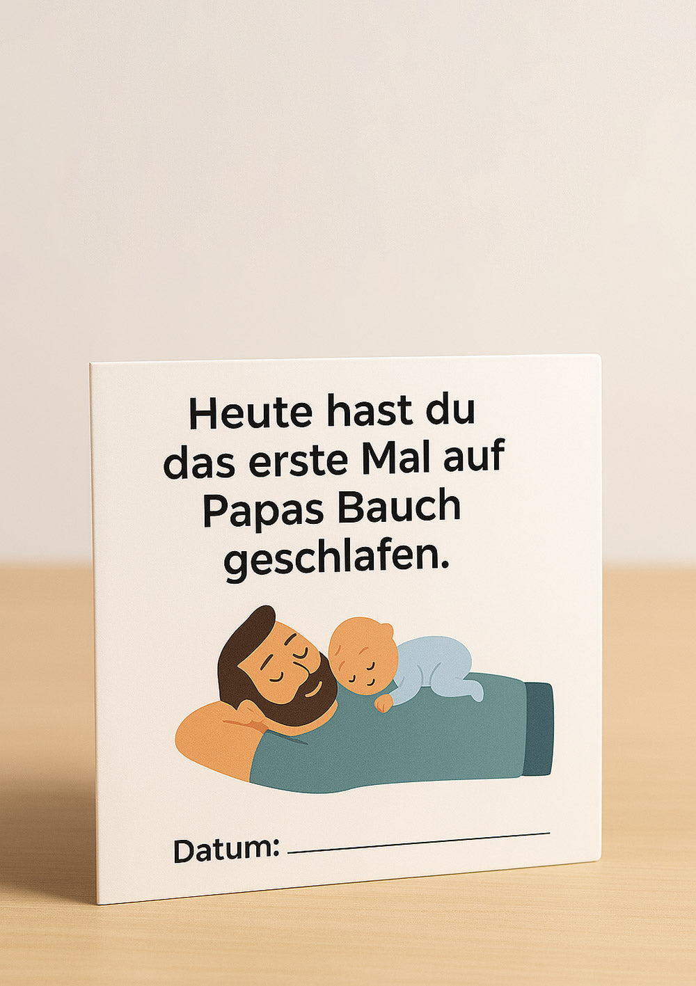 Papa Meilensteine, 24 Fotokarten - das erste Mal auf Papas Bauch geschlafen