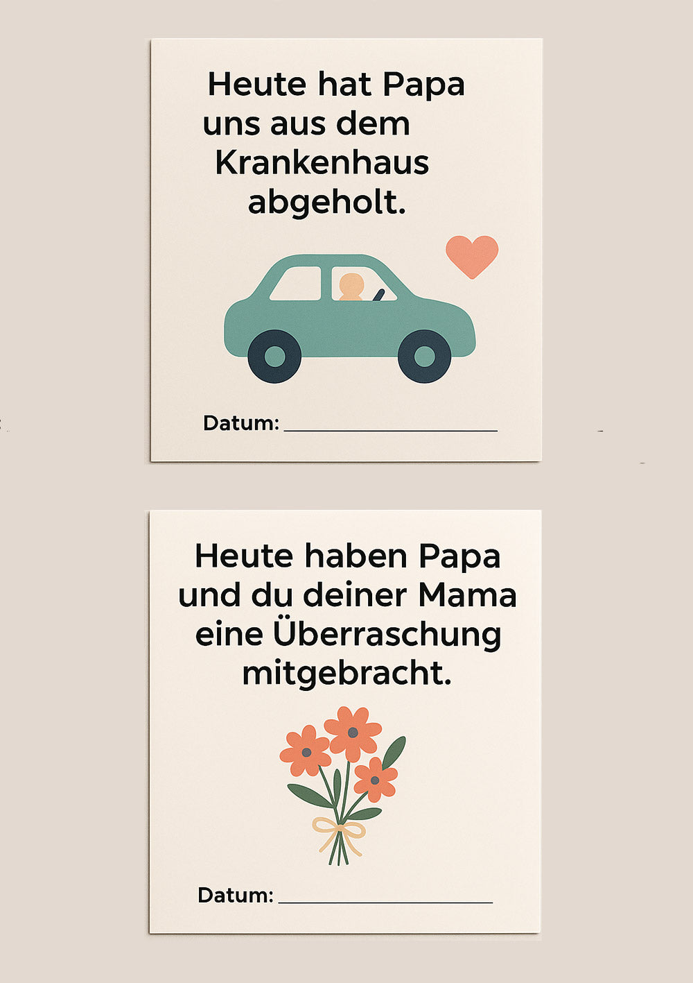 Papa Meilensteine, 24 Fotokarten - 2 Beispielkarten