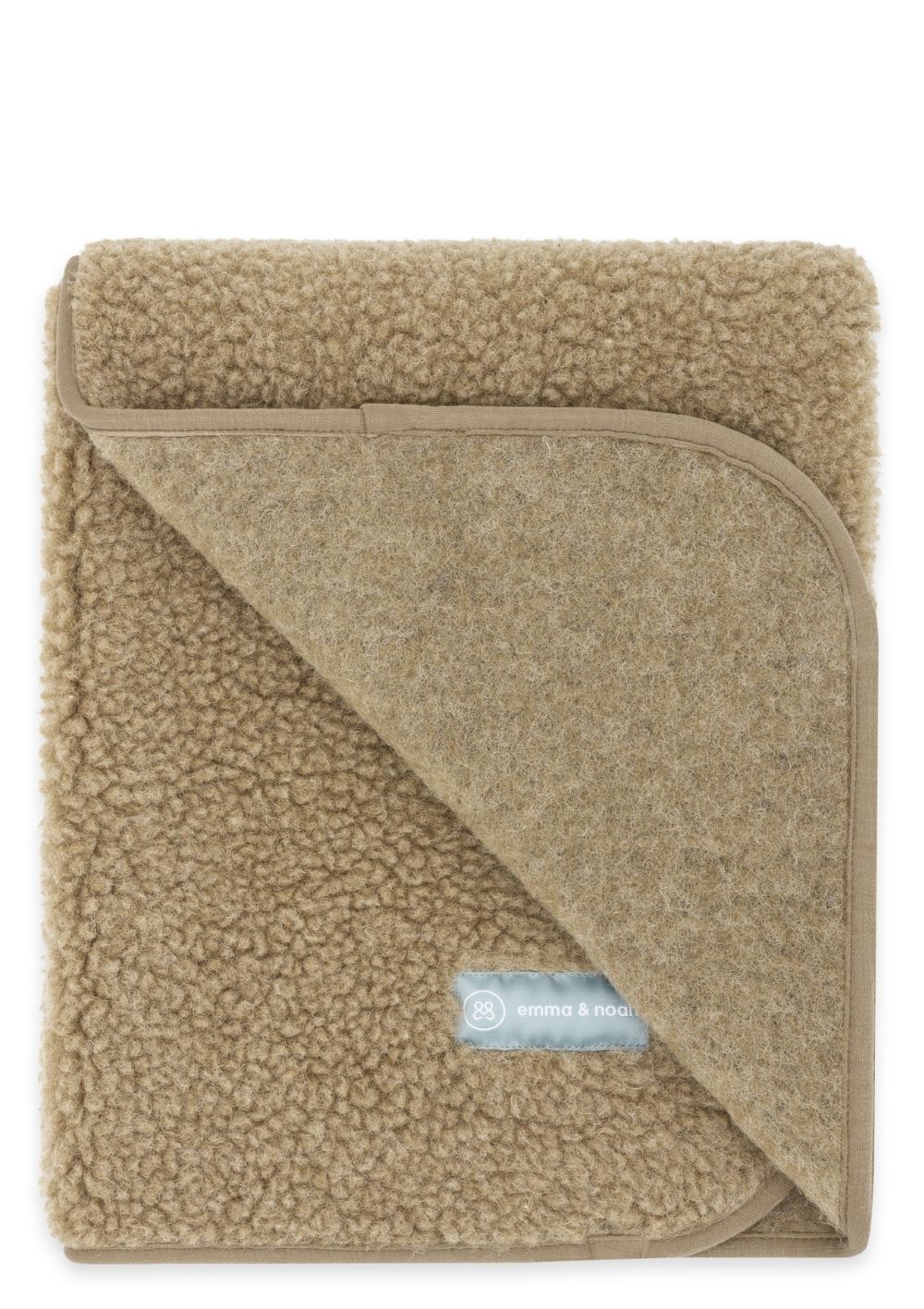 emma & noah Merino Teddy Kuscheldecke Essential Taupe 95 x 75 cm