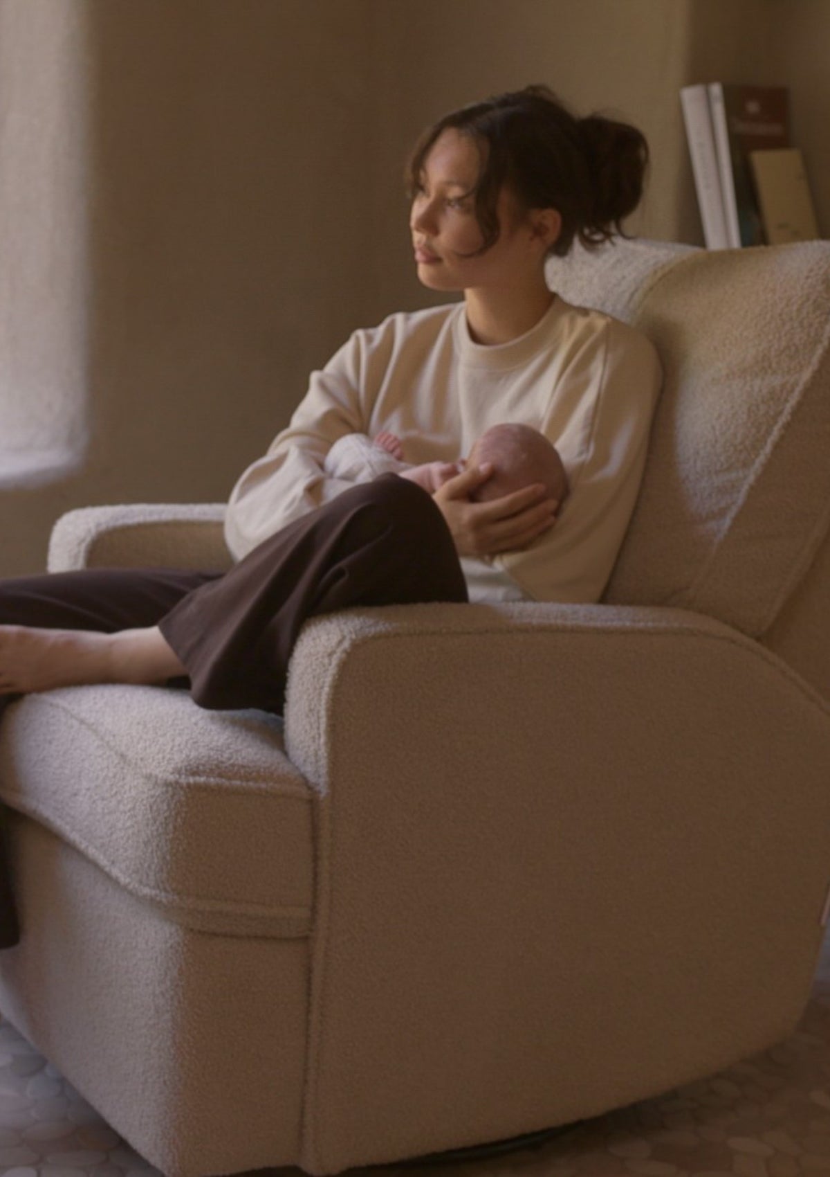 Quax Liegesessel 'Swivel & Gliding Recliner' mit manueller Relax-Funktion Teddy Taupe