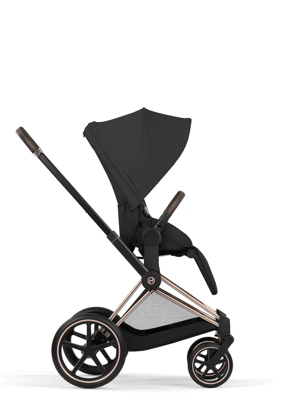 Cybex Kinderwagen-Set 'Priam Comfort' Sepia Black (Roségold Frame)