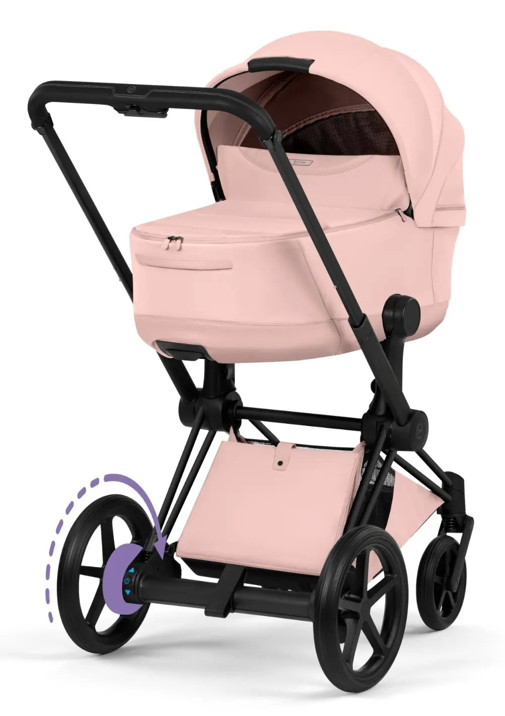 Cybex Kinderwagen-Set 'e-Priam Style' Peach Pink (Frame Matt Black)