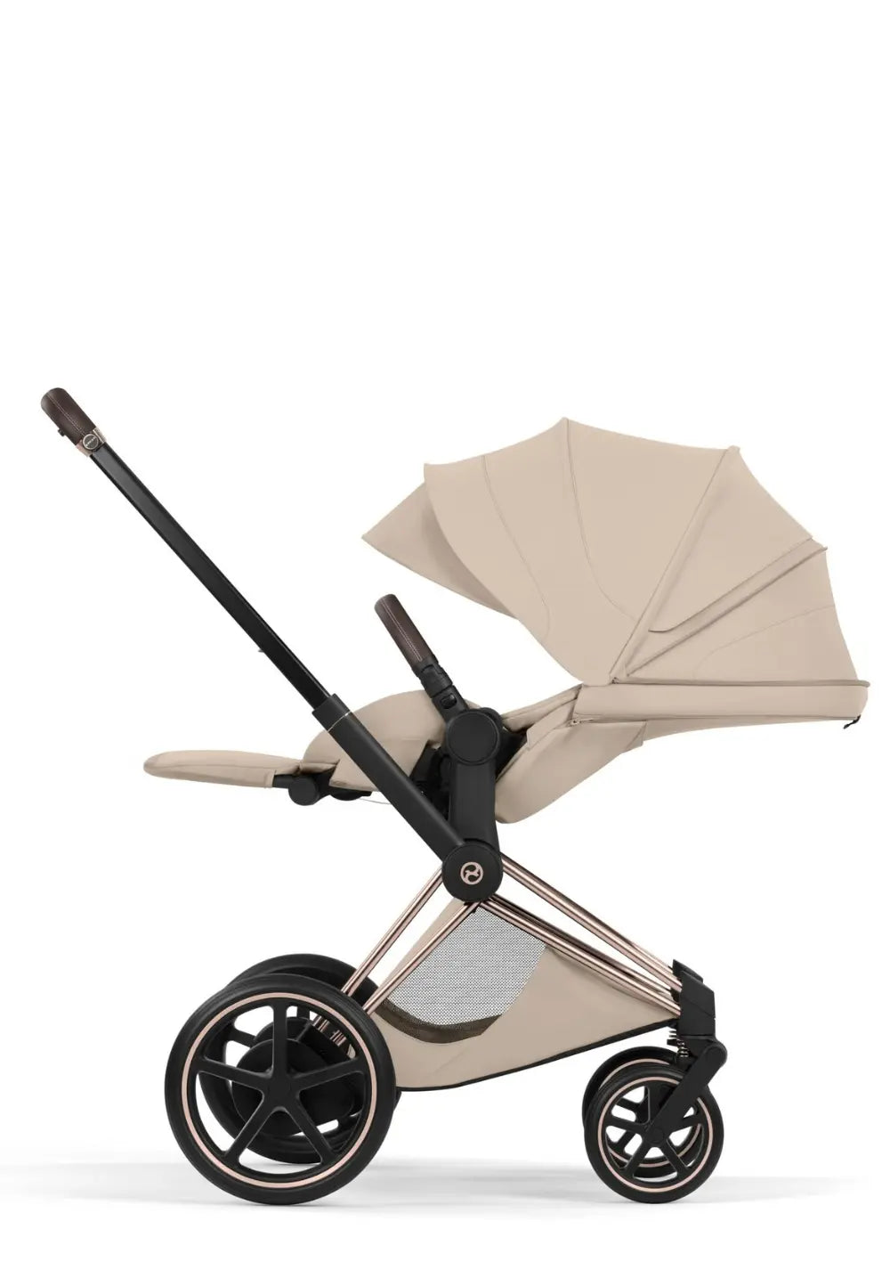 Cybex Kinderwagen-Set 'e-Priam Style' Cozy Beige (Frame Roségold)