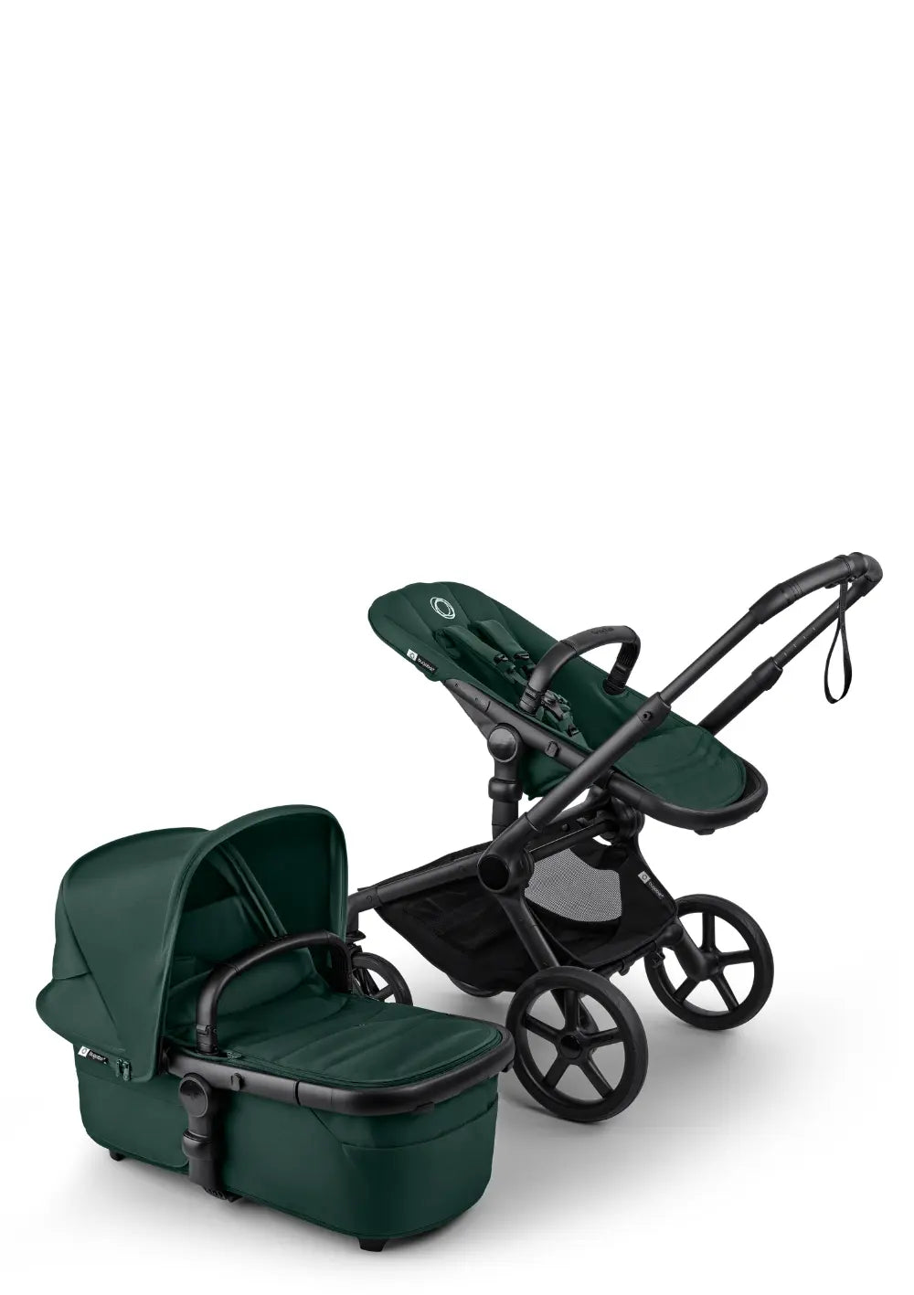 Bugaboo Fox 5 Renew Kinderwagen-Set Schwarz / Fern Green