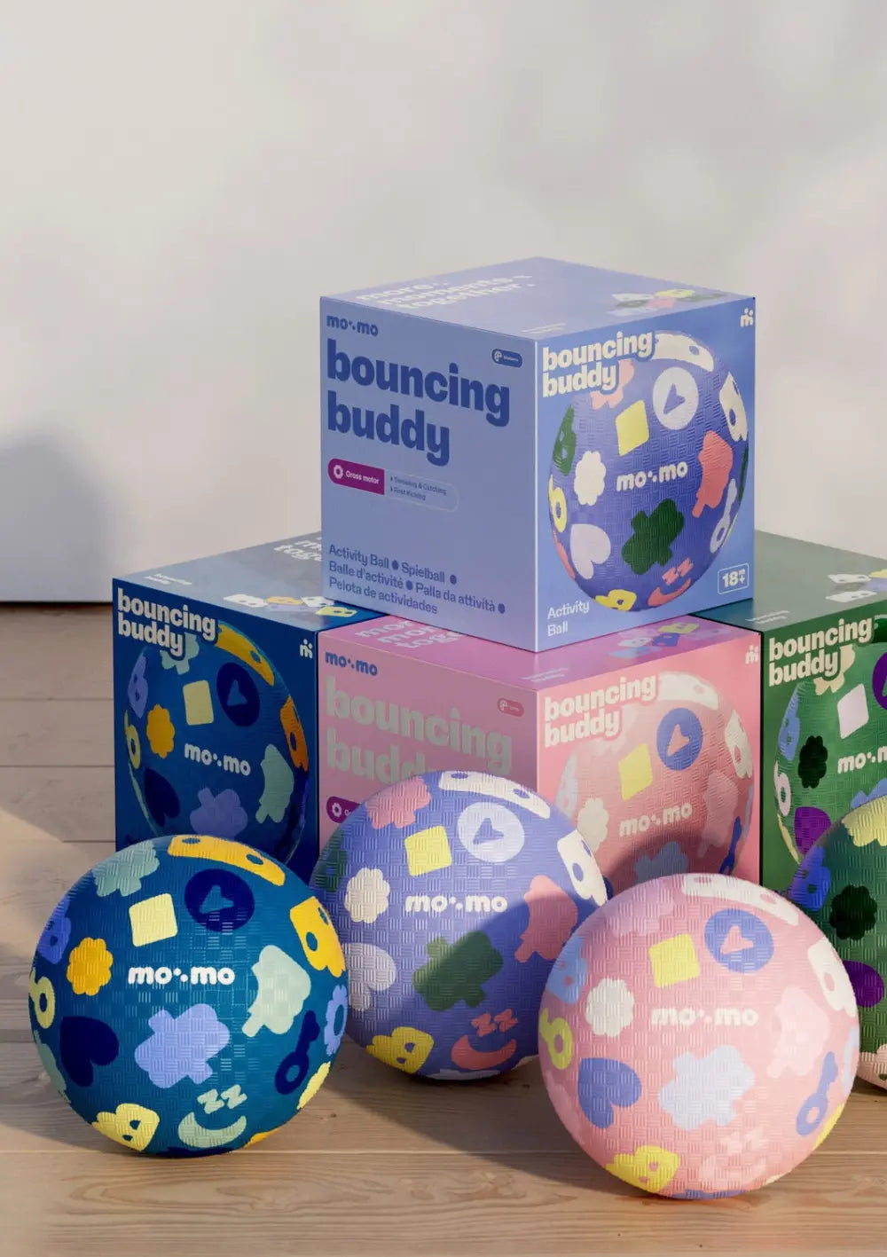 mo:mo Starter-Set 'Bouncing Buddy' Spielball mit App-Zugang Blueberry