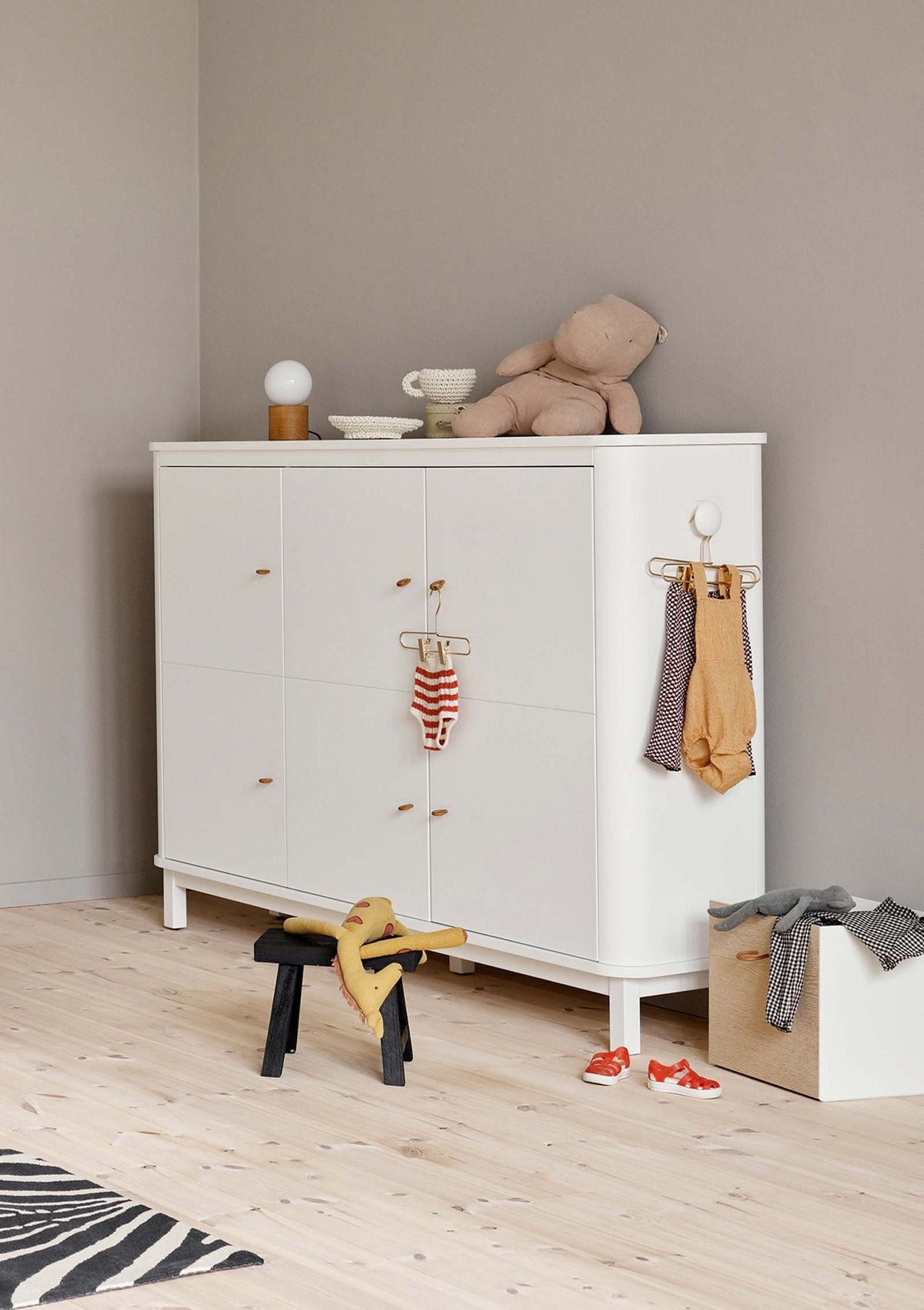 'Wood' Multi-Schrank 3-türig weiss