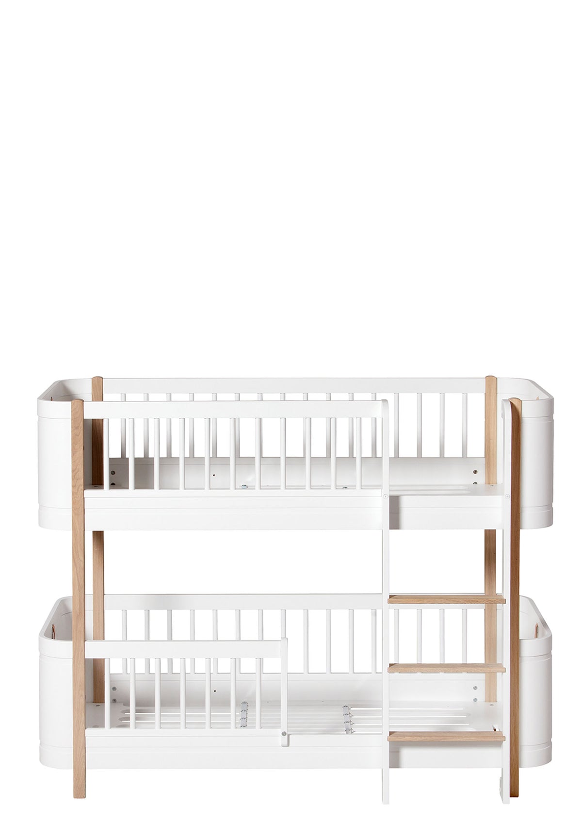 'Wood' Mini+ halbhohes Etagenbett weiß/Eiche