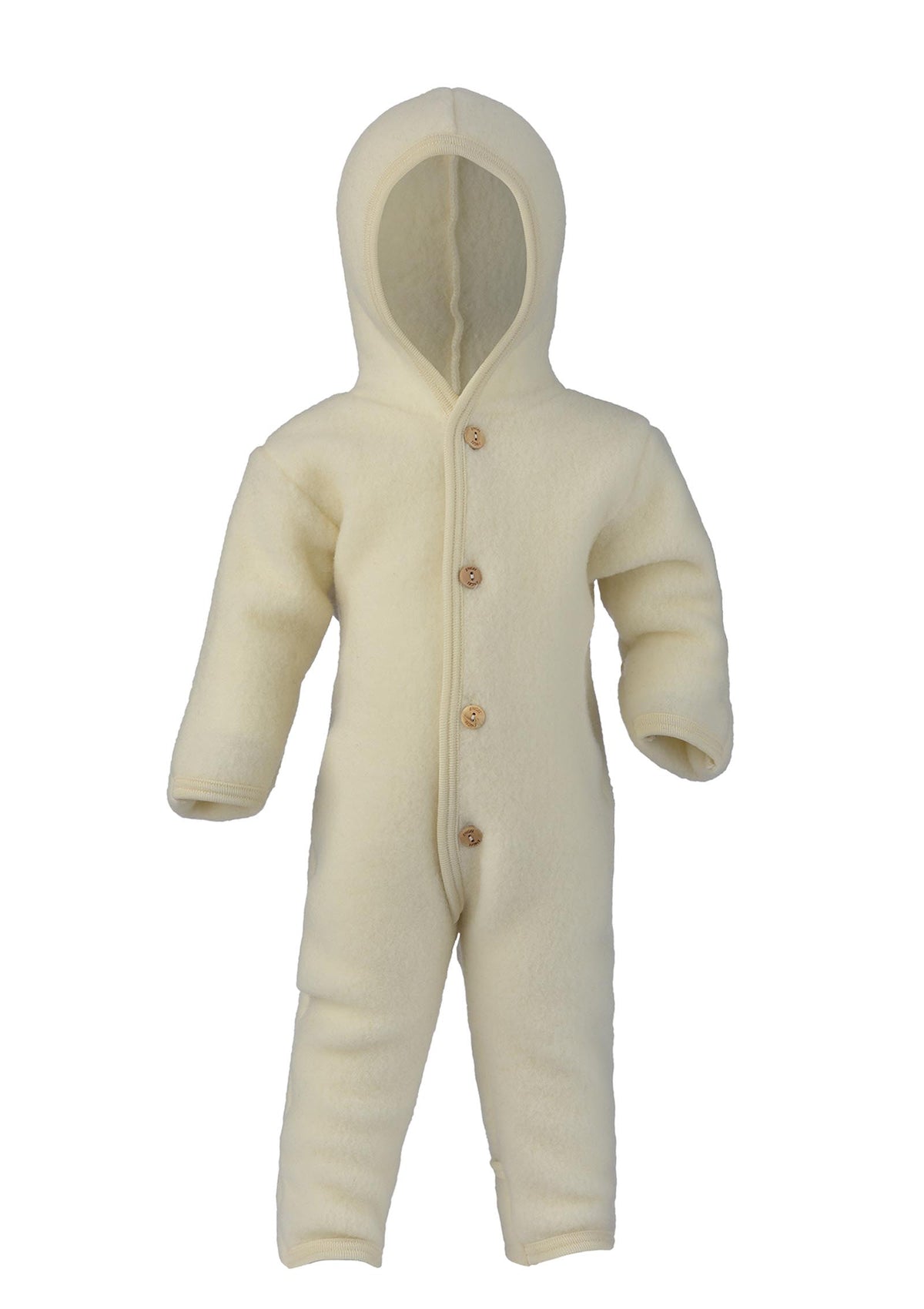 Engel Wollfleece Overall mit Kapuze natur