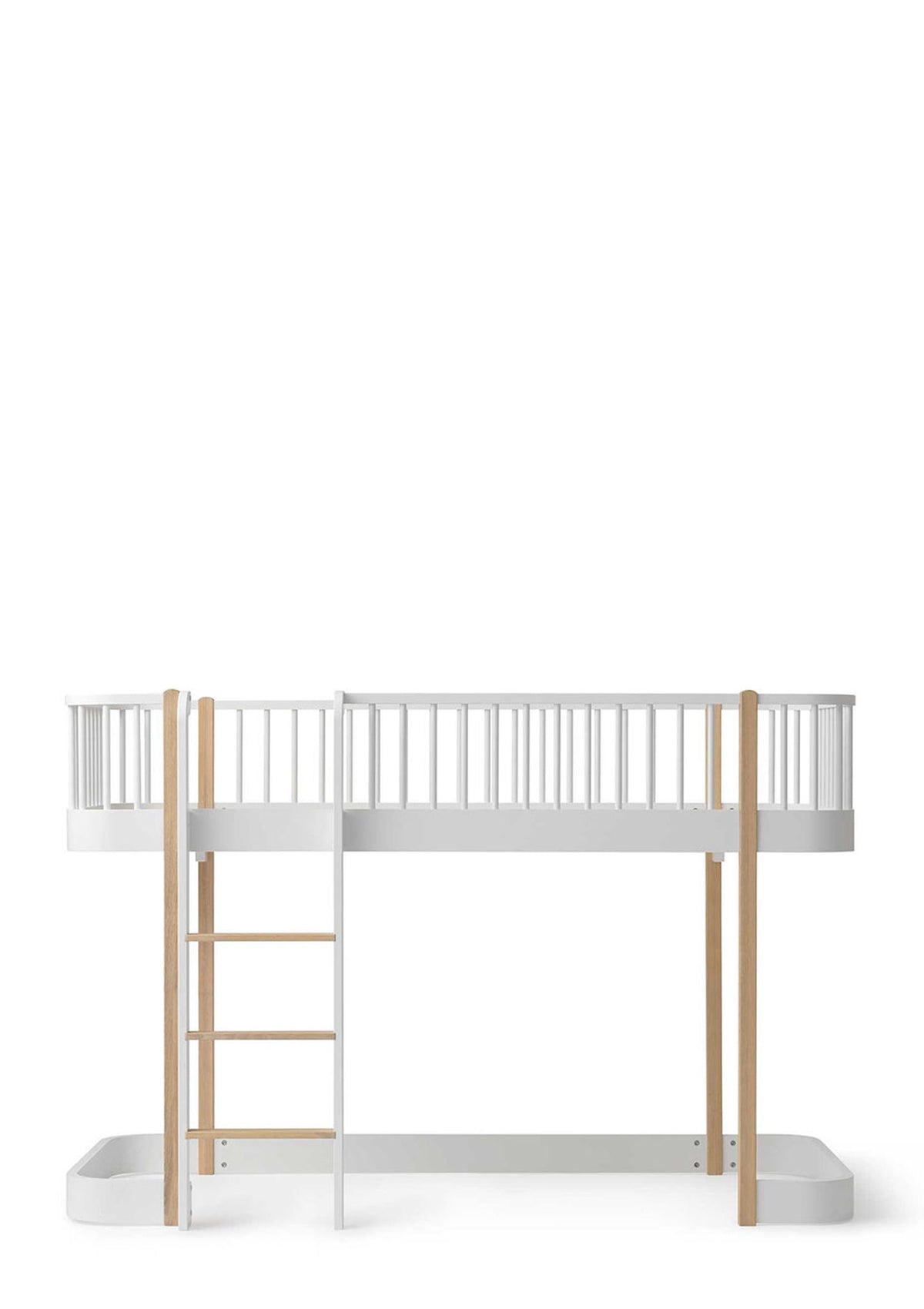 'Wood' Original halbhohes Hochbett weiß / Eiche